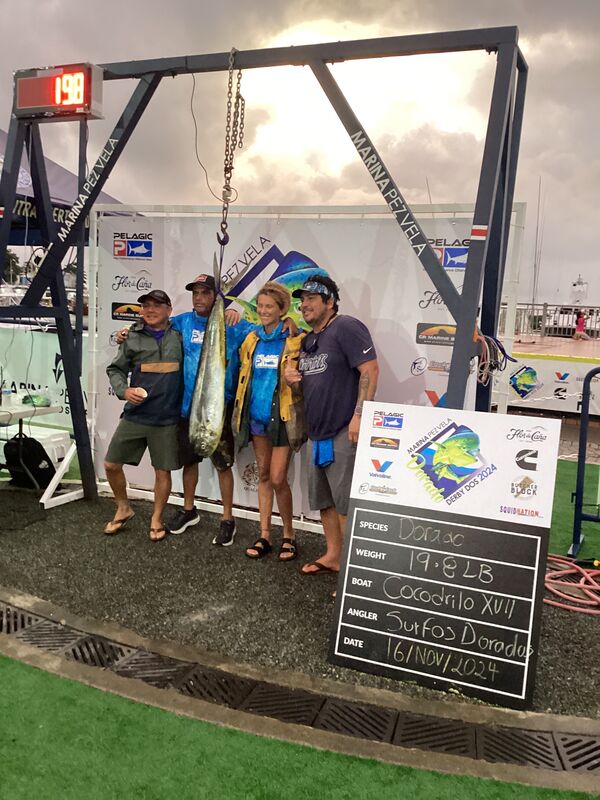 Image of a Dorado caught by Karlita Guido on team Surfos Dorados / Cocodrilo XVII at the 2024 DORADO DERBY DOS